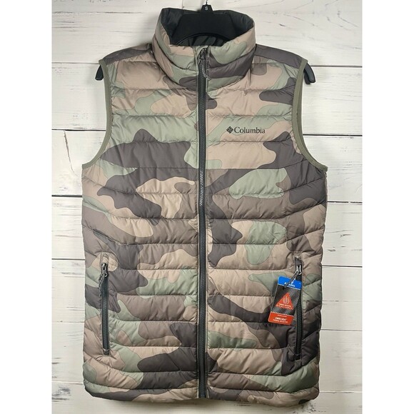 Columbia Omni Heat Vest Jacket Men S Camouflage Authentic Zip Pockets -NWT - Picture 1 of 7
